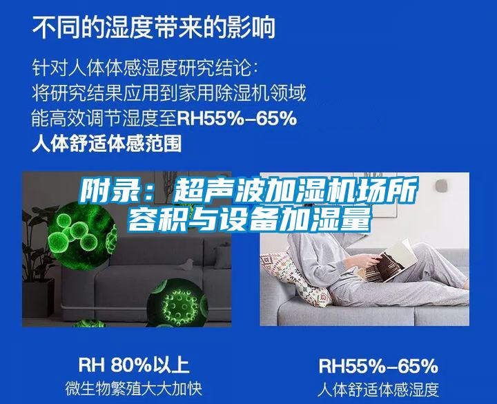 附錄：超聲波加濕機(jī)場所容積與設(shè)備加濕量