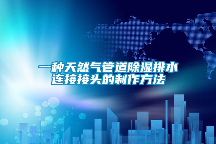 一種天然氣管道除濕排水連接接頭的制作方法