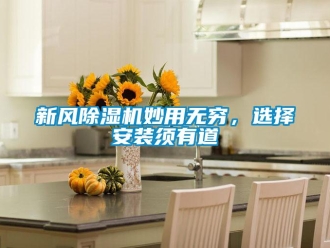 知識百科新風(fēng)除濕機妙用無窮，選擇安裝須有道